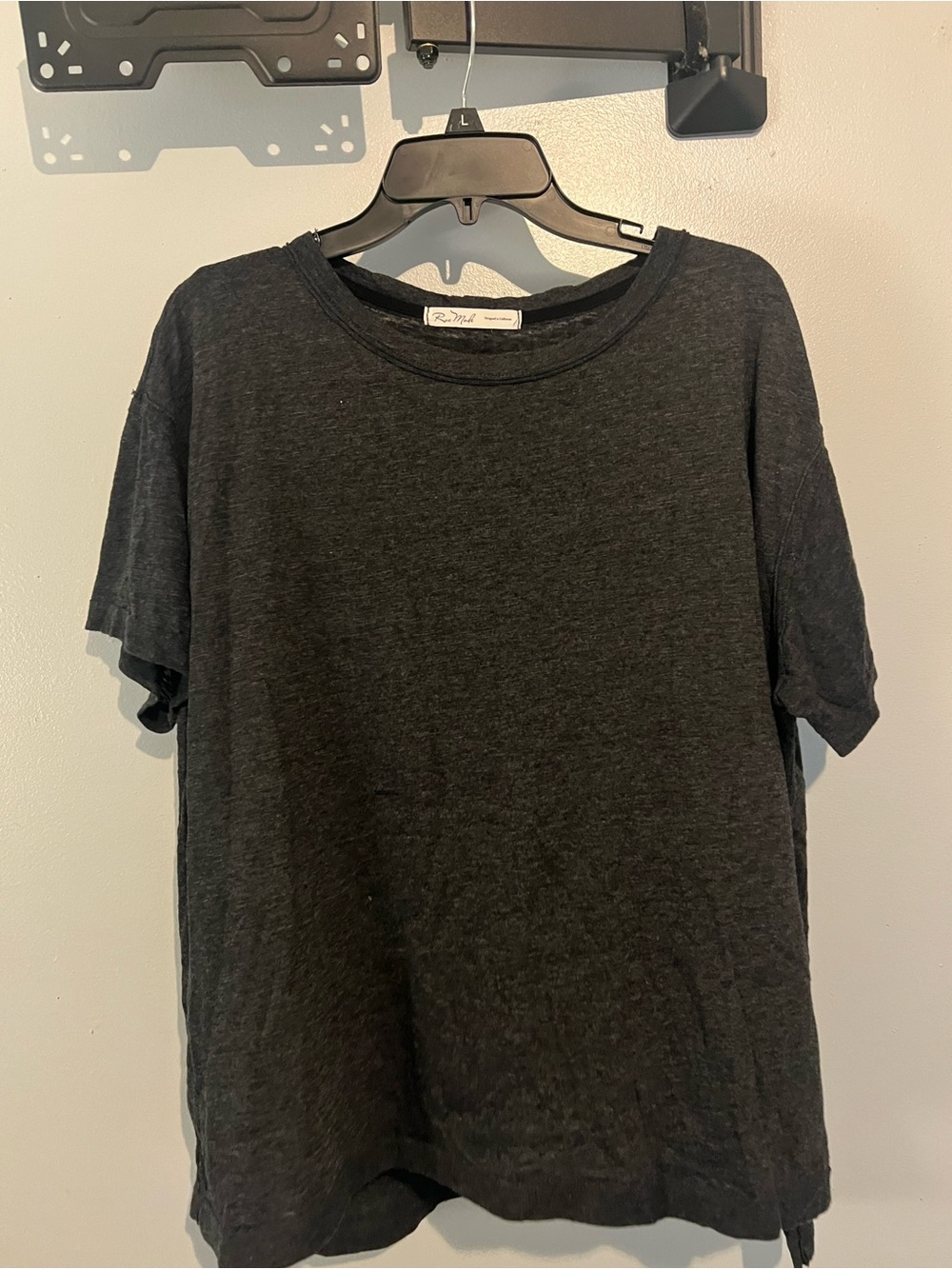 Women's Charcoal Grey Relaxed Crewneck Tunic Top